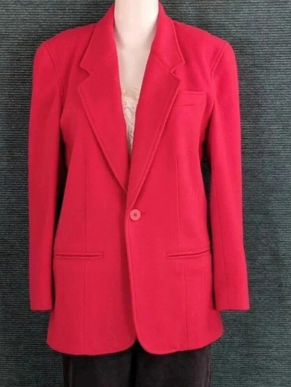Vintage Lizwear Petites  Red Wool Blend Jacket